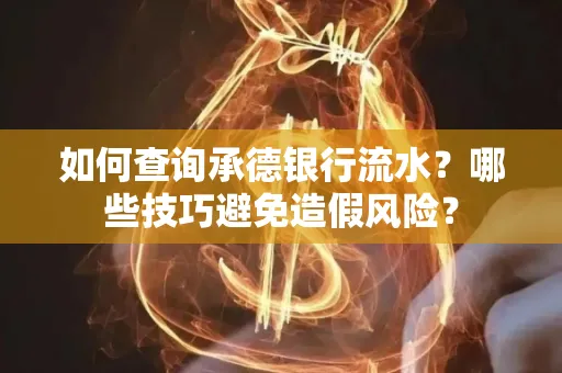 如何查询承德银行流水？哪些技巧避免造假风险？