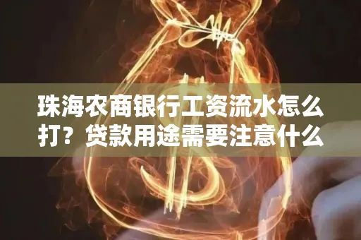 珠海农商银行工资流水怎么打？贷款用途需要注意什么？